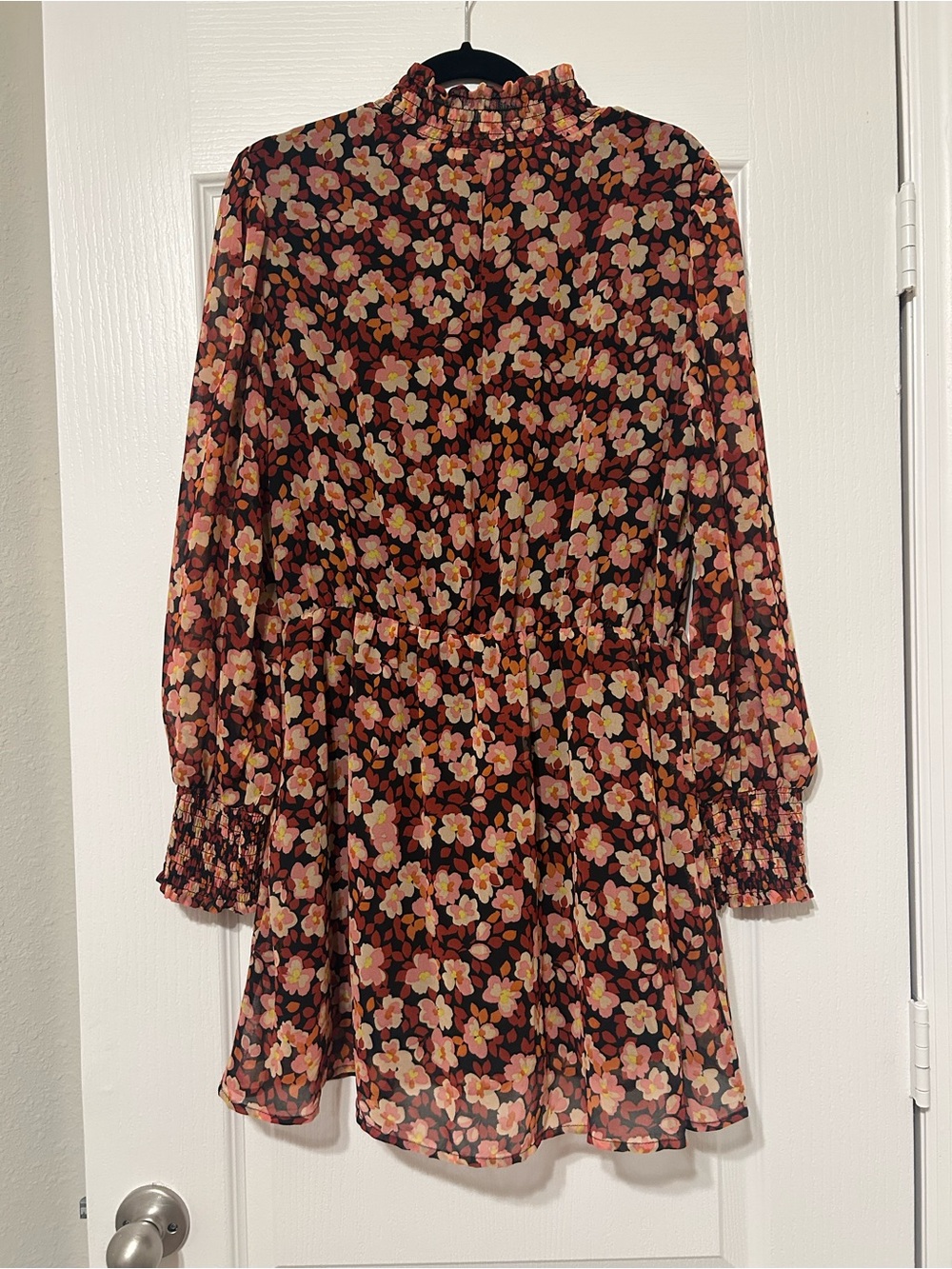 Sanctuary Floral Long-Sleeve Smocked Waist Dress
